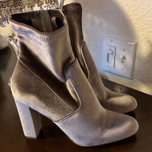 Steve Madden Taupe Velvet Heeled Boots